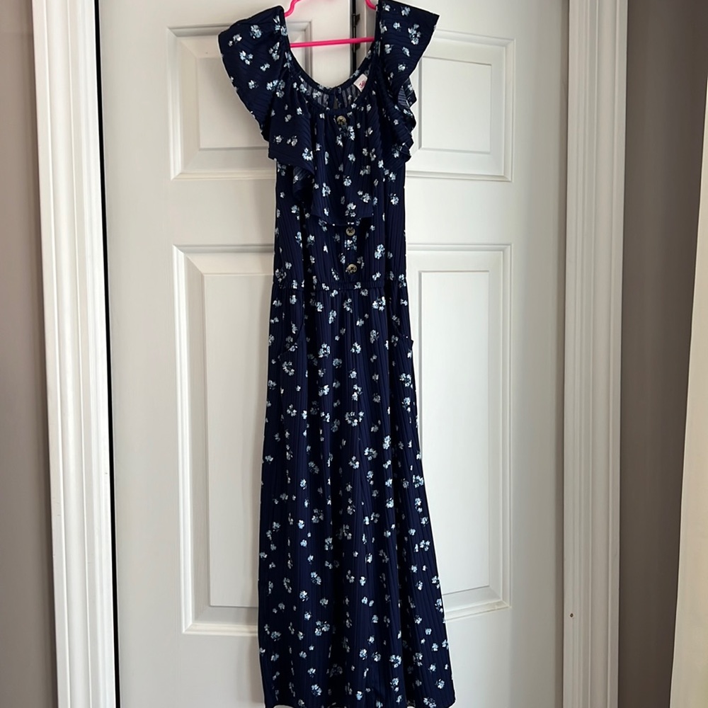 Navy Blue floral jumpsuit